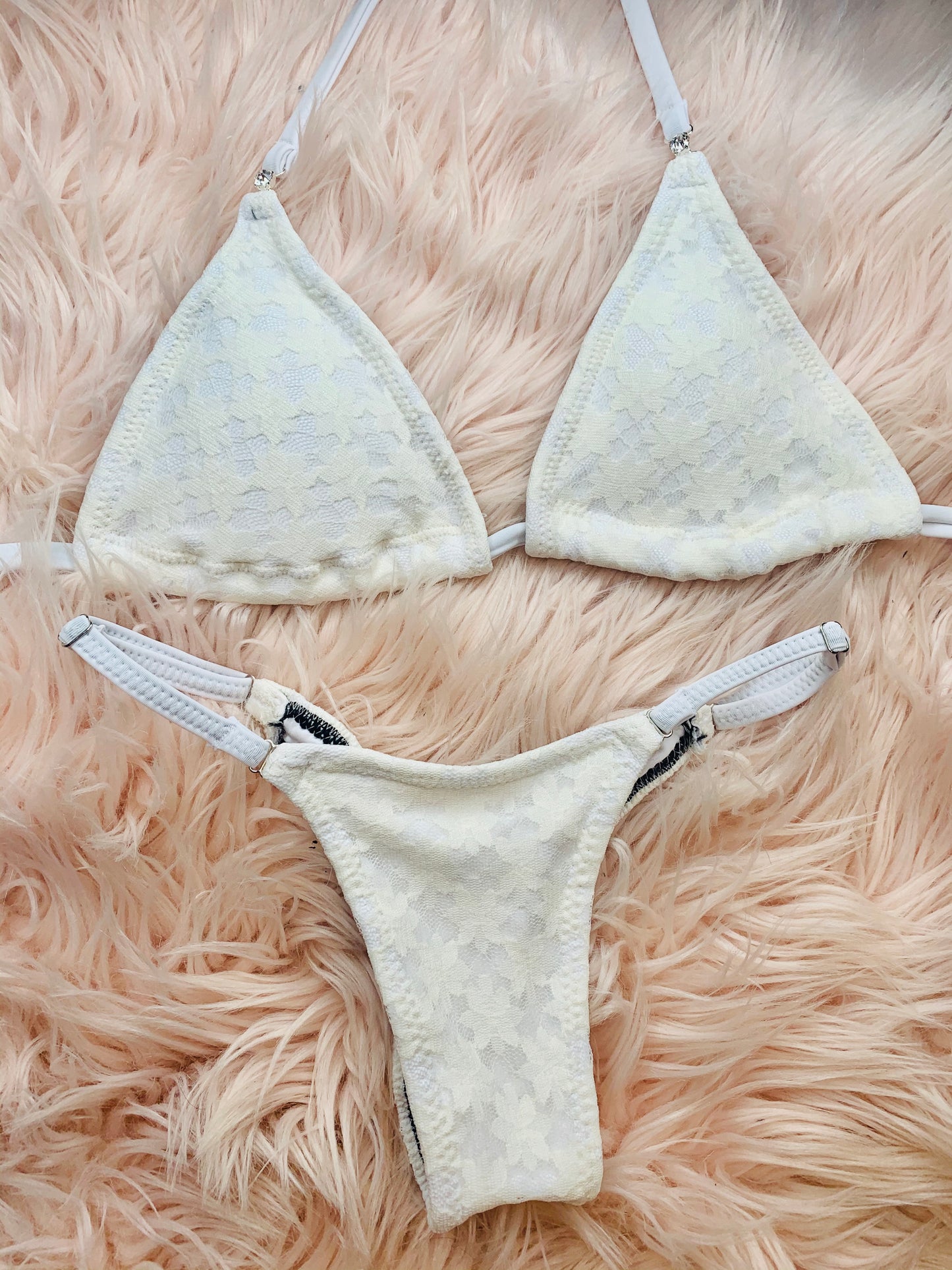 White Flower Lace Posing Suit