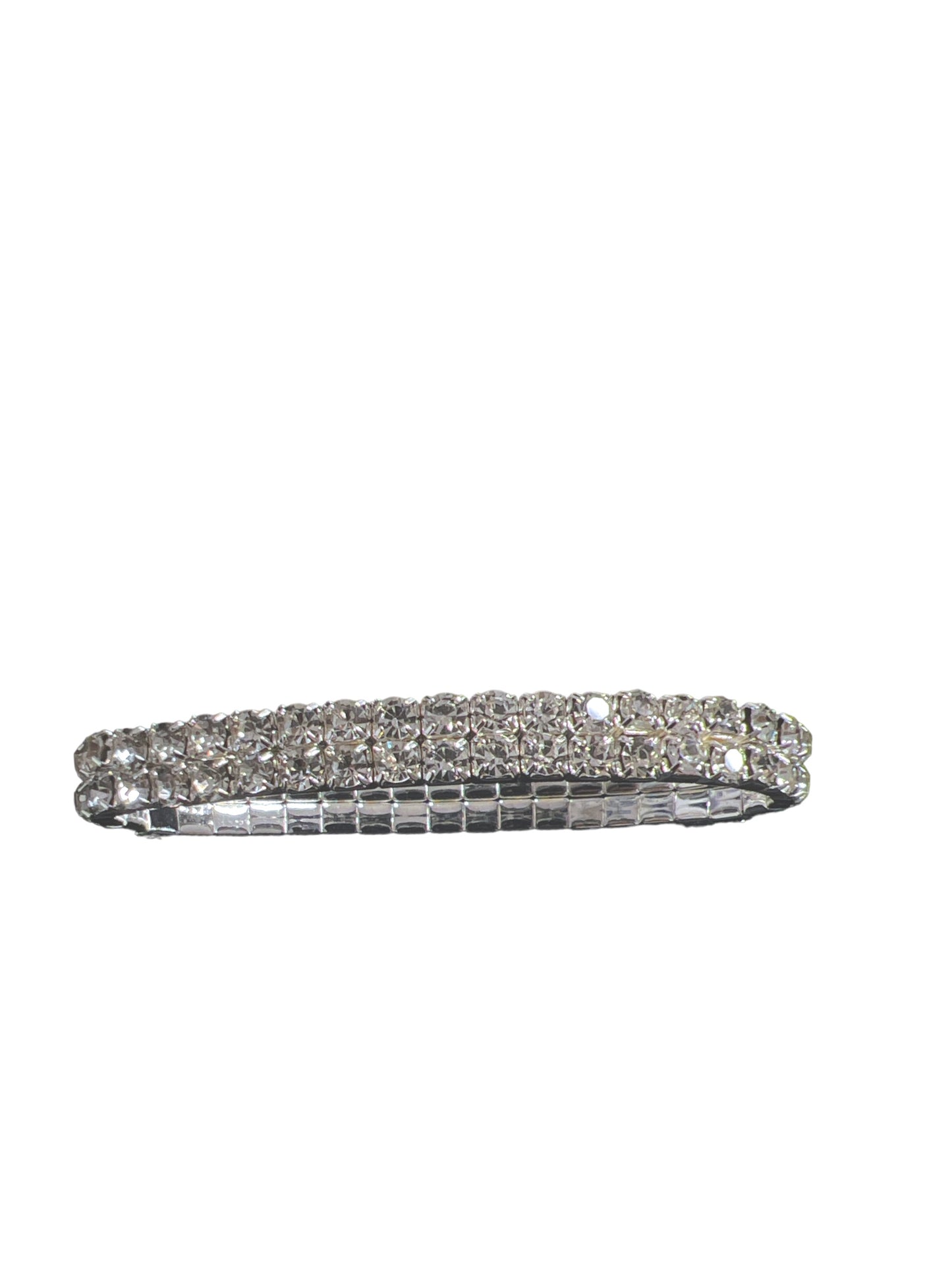 2 row clear rhinestone stretch bracelet